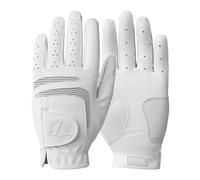 Wilson Grip Plus Guante de Golf para Mujer, Rendimiento Mejorado, Agarre Seguro, Ajuste Óptimo, Construcción Robusta, Color: Blanco/Negro, Talla: M (Mano Derecha)