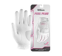 Wilson, Guante de Golf para Mujer, Talla M, Mano Izquierda, LLH, Blanco, Feel Plus, WGJA00770M