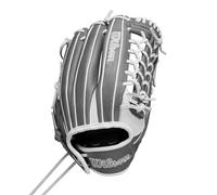 Wilson Guante de sóftbol de lanzamiento rápido A1000® T125 de otoño de 2024 de 12.5 pulgadas, color blanco/gris, tiro a mano derecha