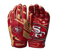 Wilson Guantes NFL TEAM SUPER GRIP, Talla única para jóvenes, Silicona/licra elástica