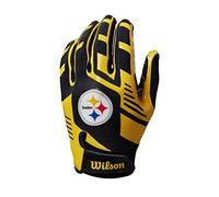 Wilson Guantes NFL Team Super Grip, Talla única para jóvenes, Silicona/Licra elástica