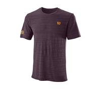 Wilson Hombre Camiseta de Manga Corta, Kaos Rapide SMLS Crew, Poliéster/Nailon, Granate (Fig), Talla M, WRA788803MD