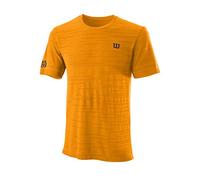 Wilson Hombre Camiseta de Manga Corta, Kaos Rapide SMLS Crew, Poliéster/Nailon, Naranja (Koi Orange), Talla XXL, WRA788804XX
