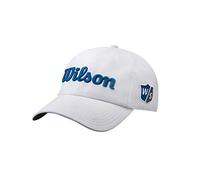 Wilson Hombre Gorra de golf, PRO TOUR, Poliéster, Blanco/Azul, Talla única, WGH7000056