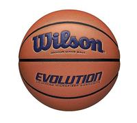 Wilson Indoor Basketball, Sports Flooring, Granular, PVC or Linoleum Floors, Size 6, For Ages 6-12, Evolution Game Ball, Orange, WTB0516
