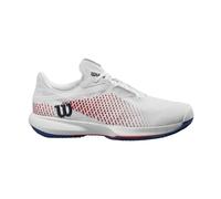 Wilson Kaos Swift 1.5 Clay, Tennis Shoe Hombre, White/Deja VU Blue Red, 44 EU