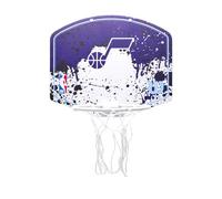 Wilson Mini Aro de Baloncesto de los Utah Jazz, Balón NBA, de Plástico para Colocar sobre la Puerta, Juega En Cualquier Lugar, Montaje Fácil, Color Morado