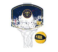 Wilson Mini Canasta Baloncesto NBA Denver Nuggets, Azul | Mini canasta de baloncesto, plástico resistente, para puerta interior, producto oficial NBA Denver Nuggets