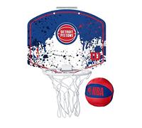 Wilson Mini Canasta Baloncesto NBA Detroit Pistons, Azul/Rojo | Mini canasta de baloncesto, plástico resistente, para puerta interior, producto oficial NBA Detroit Pistons