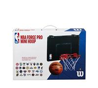 Wilson Mini canasta de baloncesto Nba Team Mini Hoop, Incl. Pegatinas de todos los equipos, Tamaño del tablero 46 x 28 cm, Negro