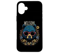 Wilson NC - Oso con Gafas, diseño de Flores Carcasa para iPhone 16 Plus