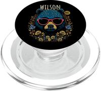 Wilson NC - Oso con Gafas, diseño de Flores PopSockets PopGrip para MagSafe