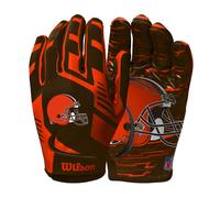 Wilson NFL Stretch Fit Football Gloves - Adult Cleveland Browns