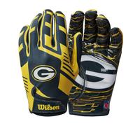 Wilson NFL Stretch Fit Football Gloves - Adult Green Bay Packers