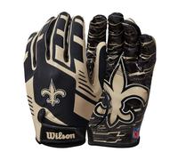 Wilson NFL Stretch Fit Football Gloves - Adult New Orleans Saints