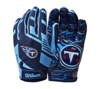 Wilson NFL Stretch Fit Football Gloves - Adult Tennessee Titans