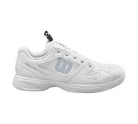 Wilson Niños Zapatillas de deporte, RUSH PRO JR QL, Blanco/Blanco/Azul claro, 33 1/3, Para todo tipo de superficie, Tenistas de cualquier nivel, WRS326220E115