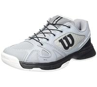 Wilson Niños Zapatillas de deporte, RUSH PRO JR QL, Gris/Negro/Blanco, 35 1/3, Para todo tipo de superficie, Tenistas de cualquier nivel, WRS327890E030