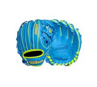Wilson Otoño 2024 A2000 1786 Guante de béisbol de 11.5 pulgadas para jugador de cuadro (infielder), para lanzamiento de mano derecha, color azul cielo/amarillo óptico