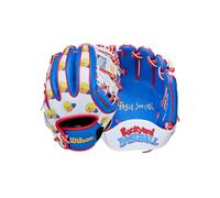 Wilson Pablo A200 EZ Catch - Guante de béisbol juvenil de 10 pulgadas, para lanzar a la derecha, color azul rey/rojo/amarillo