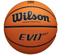 Wilson Pelota de baloncesto EVO NXT FIBA GAME BALL, Cuero compuesto, adecuado para interiores, talla 7, Marrón, WTB0965XB