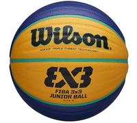 Wilson Pelota de Baloncesto Fiba 3X3 Replica Junior, Tamaño: 65 Goma, para Uso en Interiores y Exteriores, Amarillo/Azul, WTB1133XB