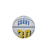 Wilson Pelota de baloncesto, NBA Player Icon Mini, Stephen Curry, Golden State Warriors, Exterior e interior, Tamaño: 3, Azul/Amarillo
