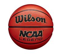 Wilson Pelota de baloncesto, NCAA Legend, Exterior e interior, Cuero, Tamaño: 6, Naranja/Negro