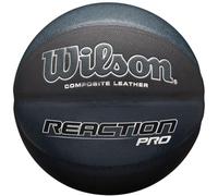 Wilson Pelota de Baloncesto Reaction Pro Shadow, Cuero Compuesto, Tamaño: 7, para Uso Interior y Exterior, Negro, WTB10135XB07