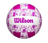 Wilson Pelota de Voleibol Stamp, de Cuero Sintético, Audaz y Brillante, Rendimiento Fiable, Tecnología de Retección de Aire, Tamaño Oficial, Color Morado y Blanco