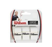 Wilson Pro Overgrip Empuñaduras de de Squash y Repuesto, 3 Unidades, Unisex, Blanco, White, NS