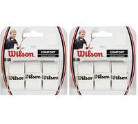 Wilson Pro Overgrip Empuñadura de Repuesto, WRR937000, Unisex, Blanco, 3 Unidades (Paquete de 2)