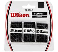 Wilson Profile - Overgrip para raqueta de tenis (pack de 3 grips), color negro, Única