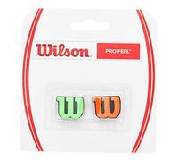Wilson Reductor de Vibraciones con Logo para Raqueta, Pro Feel, Pack de 2, Verde/Naranja, WRZ538700