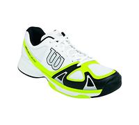 Wilson Rush EVO, Unisex Adultos Zapatillas de Tenis, Blanco/Lima/Negro, 47