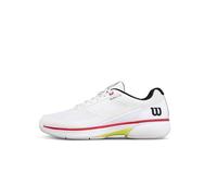 Wilson Rush Lite 5 Zapatillas de Tenis para Hombre, Ajuste para Juego Ágil y Placa TPU Speed Plate, Comodidad Reactiva y Transiciones Rápidas, Blanco/Negro/Rojo Infrarrojo, Talla 42