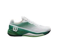 Wilson Rush Pro 4.0 Clay, Sneaker Hombre, White/Bosphorus/Classic Green, 40 2/3 EU