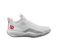 Wilson Rush Pro Lite - Tenis para Hombre, Color Blanco/Azul Perla y Rojo, Talla 12, Blanco Azul Perla Wilson Rojo, 46 EU