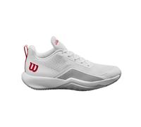 Wilson Rush Pro Lite - Tenis para Mujer, Color Blanco/Azul Perla y Rojo, Talla 4, Blanco Azul Perla Wilson Rojo, 37 EU