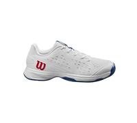 Wilson Rush Pro, Tennis Shoe, White/Deja VU Blue Red, 35 1/3 EU