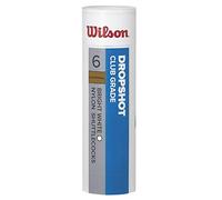 Wilson Shuttlecocks Dropshot Volantes de bádminton Tubo de 6 Unidades, Unisex, Blanco, 6 Pieces