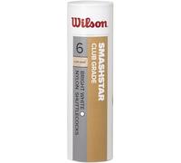 Wilson Smashstar Volantes de bádminton, Velocidad 78, Plástico/Corcho Natural, WRT6050WH78, Smashstar, Blanco, Tubo de 6 Unidades