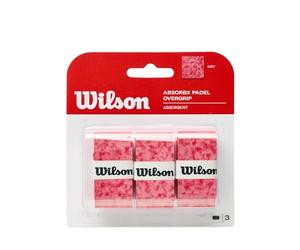 Wilson Sobregrip de Pádel Absorbx, Paquete de 3, Rojo