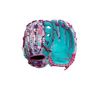 Wilson Spring 2025 A2000 Randy Arozarena - Guante de béisbol de 12.75 pulgadas, lanzamiento de mano izquierda, patrón floral verde azulado/rosa