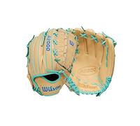 Wilson Spring 2026 A2000 DH12 - Guante de béisbol para lanzador de 12 pulgadas, para lanzar a la derecha, rubio/espuma de mar/morado
