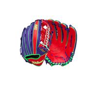 Wilson Spring 2026 A2K 1810 - Guante de béisbol de 12.75 pulgadas, lanzamiento de mano derecha, morado/rojo/verde neón