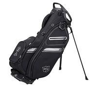 Wilson Staff Bolsa de Golf, Exo II Carry Bag, Bolsa de Transporte, Negro/Plateado, Soporte Integrado,2,3 kg, WGB6600BL