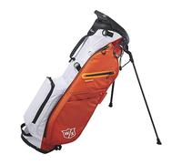 Wilson Staff Bolsa de Golf, EXO Lite Stand Bag, Bolsa de transporte, 4 Compartimentos para distintos Hierros, Naranja/Blanco