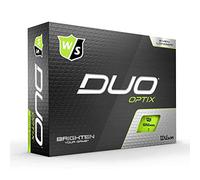 Wilson Staff Duo Optix Golf, 12 Bolas, Mate, fácil de Encontrar, Unisexo-Adulto, Verde, Talla única