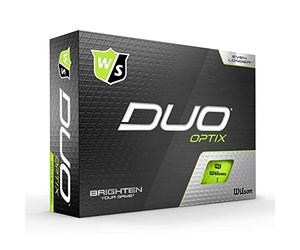 Wilson Staff Duo Optix Golf, 12 Bolas, Mate, fácil de Encontrar, Unisexo-Adulto, Verde, Talla única